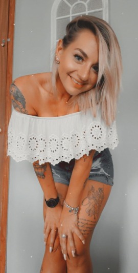 Blonde Tattoo Model